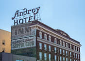 Thumbnail 4 of 29 - A photo of the historic sign ofThe Androy Apartments in Hibbing, MN.