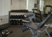 Thumbnail 16 of 18 - fitness center with weight machines and free weights