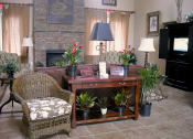 Thumbnail 13 of 13 - clubhouse with seating, tv, and fireplace