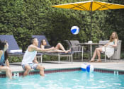 Thumbnail 25 of 33 - Pool with people playing with beach ball at Wilshire Vermont, Los Angeles, 90010