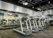 Thumbnail 41 of 50 - Luxury apartments with huge fitness center with multiple varieties of workout equipment, free weights, yoga and spin rooms at The Lanesborough Apartments in Houston.