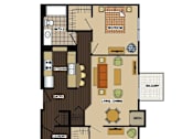 Thumbnail 23 of 26 - 2d floorplan of a 2 bedroom, 2 bathroom unit