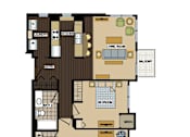 Thumbnail 21 of 26 - 2d floorplan of a 2 bedroom, 2 bathroom unit