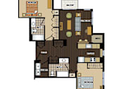 Thumbnail 14 of 26 - 2d floorplan of a 2 bedroom, 2 bathroom unit