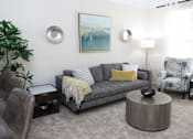 Thumbnail 6 of 18 - View of the living room model home at Harbour Breeze Apartments in Suffolk Virginia