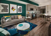 Thumbnail 3 of 44 - Living And Kitchen at Topaz Apartments, Los Angeles, CA
