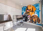 Thumbnail 11 of 12 - A dog-themed mural in a room at The Remington, Lexington, KY