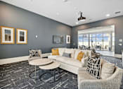Thumbnail 12 of 14 - Room with big couch and large windows, Ironcrest, North Richland Hills, 76180