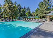 Thumbnail 26 of 30 - Aerial pool at Commons at Creekside Apartments, Hillsboro, 97123