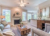Thumbnail 5 of 13 - Living Room With Fireplace  at Vista Springs, Lewisville, Texas