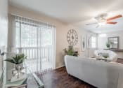 Thumbnail 3 of 30 - Open floor plan with plank floors  at Plaza DeVille, San Antonio, TX