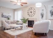 Thumbnail 28 of 30 - Living Room With Ceiling Fan at Plaza DeVille, San Antonio, Texas