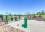 Thumbnail 55 of 78 - a fenced in area with a water fountain and trash cans at EdgeWater at City Center, Lenexa, KS, 66219
