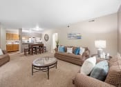 Thumbnail 4 of 27 - connected living and dining area at burwick farms apartments