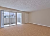 Thumbnail 16 of 28 - A room with a sliding glass door and a wooden floor.