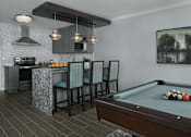 Thumbnail 10 of 33 - Exciting Pool Table with Bar Kitchen Area