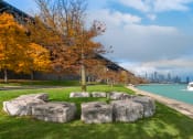 Thumbnail 36 of 39 - McCormick Place Chicago view of the lake with tree at Eden Commons, Illinois, 60616