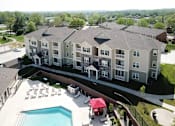 Thumbnail 34 of 37 - Aerial View of the Swimming Pool at Aventura at Maryland Oaks, Maryland Heights, MO