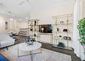 Thumbnail 4 of 41 - Living Room Space area with Sofa at Alden Place at South Square, Durham, NC, 27707