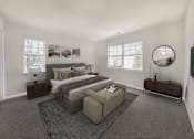 Thumbnail 18 of 35 - Bedroom with cozy bed and window at The Apartments at Owings Run, Owings Mills, 21117