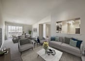 Thumbnail 7 of 35 - Living with couch and table and television at The Apartments at Owings Run, Maryland
