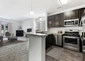 Thumbnail 6 of 40 - Living and Kitchen View at The Apartments at Cambridge Court, Rosedale, Maryland