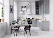 Thumbnail 7 of 10 - Modern style dining room is connected to kitchen