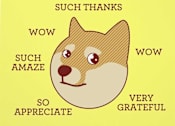 Thumbnail 9 of 32 - A cat-shaped image surrounded by words of gratitude and amazement.