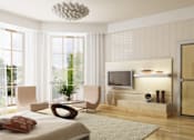 Thumbnail 3 of 7 - a bedroom with a bed and a tv