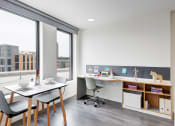 Thumbnail 14 of 20 - dining and study space in student accommodation in glasgow