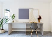 Thumbnail 4 of 59 - a desk with chair and pinboard