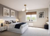 Thumbnail 1 of 12 - a bedroom with a bed and a window