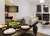 Thumbnail 3 of 24 - A modern dining room at Slate Yard Apartments, Salford, M3 5EX