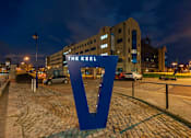 Thumbnail 2 of 32 - the keel signage in front of a building at night at The Keel Apartments, Liverpool