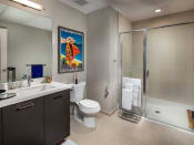 Thumbnail 4 of 30 - Model Bathroom at AV8 Apartments in San Diego, CA