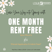 Thumbnail 1 of 9 - a one month rent free event poster with white flowers
