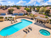 Thumbnail 9 of 49 - Pool top view at Lotus Villas, Bakersfield, California