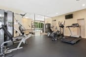 Thumbnail 31 of 40 - Pet-Friendly Apartments in Encino, CA - White Oak Terrace - Fully Equipped Gym, Padded Floorings, Floor-to-Ceiling Windows, and Mounted Television