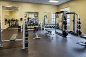 Thumbnail 33 of 40 - harrison park apartments fitness center with weight lifting e