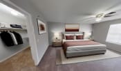 Thumbnail 3 of 13 - rendering of a bedroom with a bed and closet