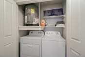 Thumbnail 16 of 44 - the laundry room has a washer and dryer and a shelf above the was