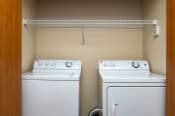 Thumbnail 16 of 29 - Full size side by side washer and dryer with shelf and storage