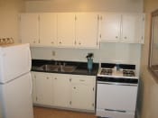 Thumbnail 9 of 38 - This is a photo of the kitchen of a 631 square foot 1 bedroom apartment at Colonial Ridge Apartments in Cincinnati, OH.