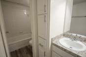 Thumbnail 27 of 37 - This is a photo of the bathroom of the 550 square foot 1 bedroom apartment at Canyon Creek Apartments in Dallas, TX