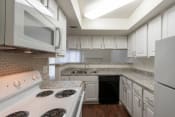 Thumbnail 6 of 37 - This is a photo of the kitchen in a 717 square foot 1 bedroom, 1 bath apartment at Canyon Creek Apartments in Dallas, TX