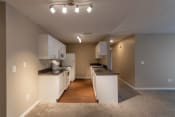 Thumbnail 8 of 75 - This is a photo of the dining area and kitchen in the 1170 square foot 2 bedroom, 2 bath Freedom Balcony at Washington Place Apartments in Miamisburg, Ohio in Washington Township.