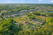 Thumbnail 61 of 71 - an aerial view of a park with a city in the background at Metropolis Apartments, Glen Allen, VA 23060