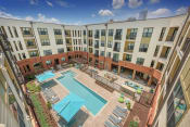 Thumbnail 5 of 51 - Aerial View Of Pool at The Lincoln Apartments, North Carolina
