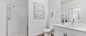 Thumbnail 1 of 18 - Bathroom with modern fixtures at Panton Mill Station Apartments,J Street Property Services, LLC, South Elgin, Illinois