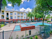 Thumbnail 8 of 24 - Hot tub and huge resort style pool at Montfort Place in North Dallas, TX, For Rent. Now leasing 1 and 2 bedroom apartments.